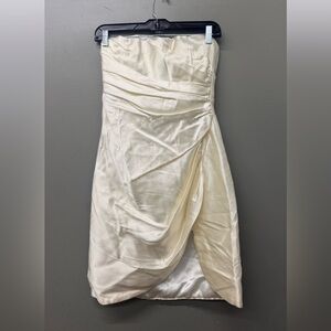 NWT Marcelo Quadros Bridal Ivory Mini Dress Strapless size 36